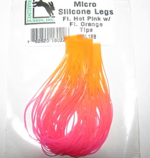 Micro Silicone Legs Fl. Hot Pink w/ Fl.Orange Tips Hareline